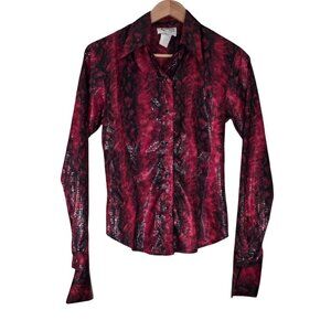 Women's - Western Collection Styles Snake Print Long Sleeve Top, Size XS